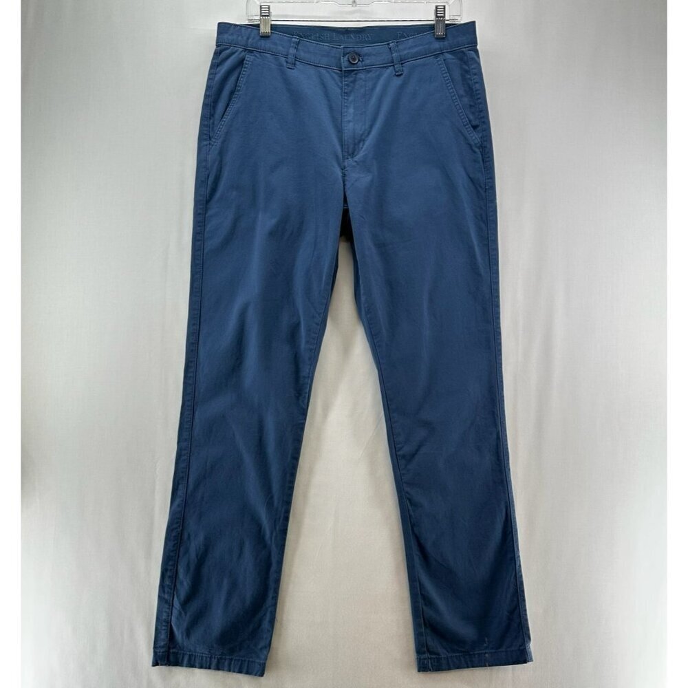 English Laundry Chino Pants Mens Sz 32x32 Flat Front Straight Leg Stretchy Blue
